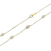 18K Pearl Necklace Gold/White