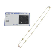 18K Pearl Necklace Gold/White
