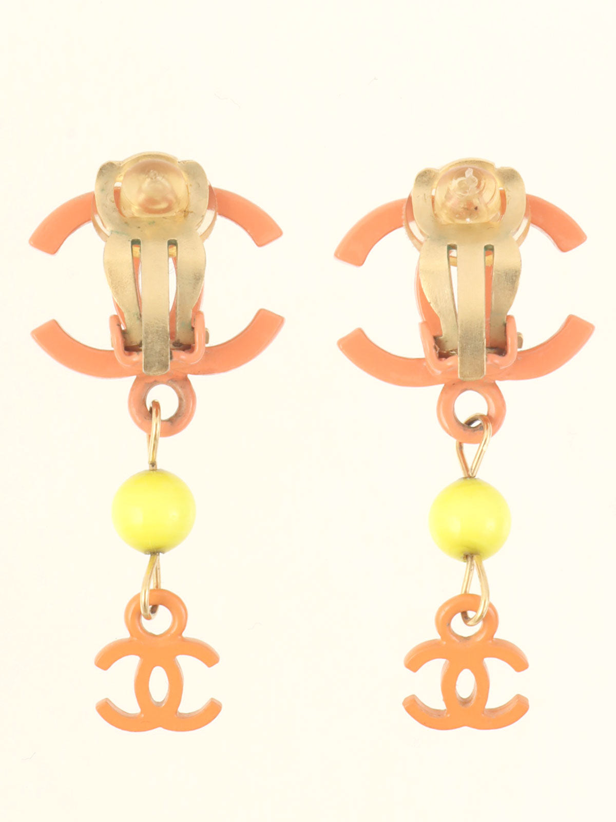 2003 CC Mark Swing Earrings Orange/Yellow
