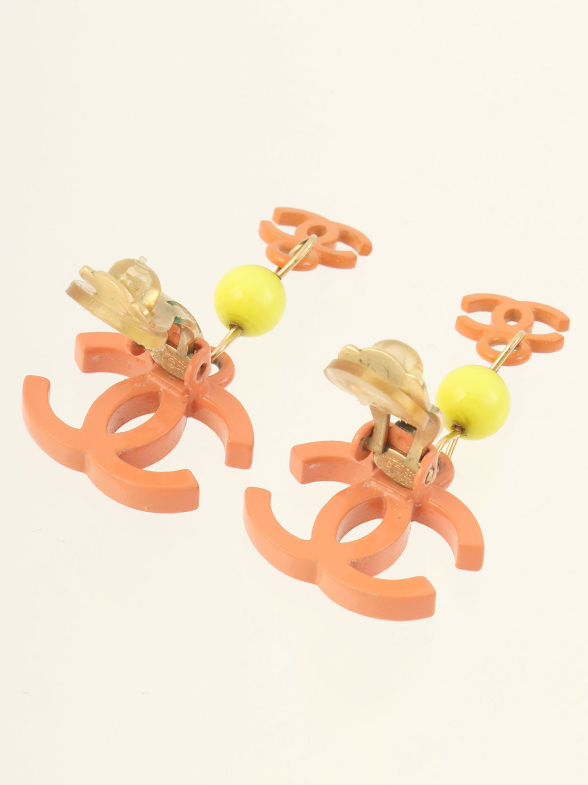 2003 CC Mark Swing Earrings Orange/Yellow