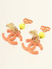 2003 CC Mark Swing Earrings Orange/Yellow