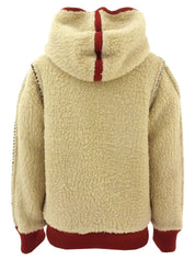 2008 Square CC Mark Zip-Up Boa Parka, Light Beige/Red