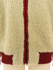 2008 Square CC Mark Zip-Up Boa Parka, Light Beige/Red