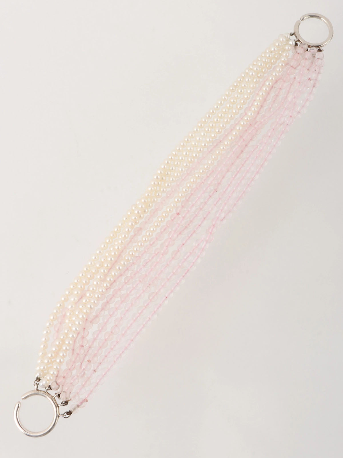 Torsade Bracelet Silver/White/Baby Pink