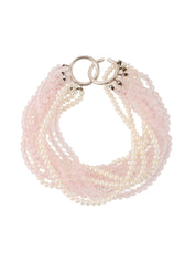 Torsade Bracelet Silver/White/Baby Pink