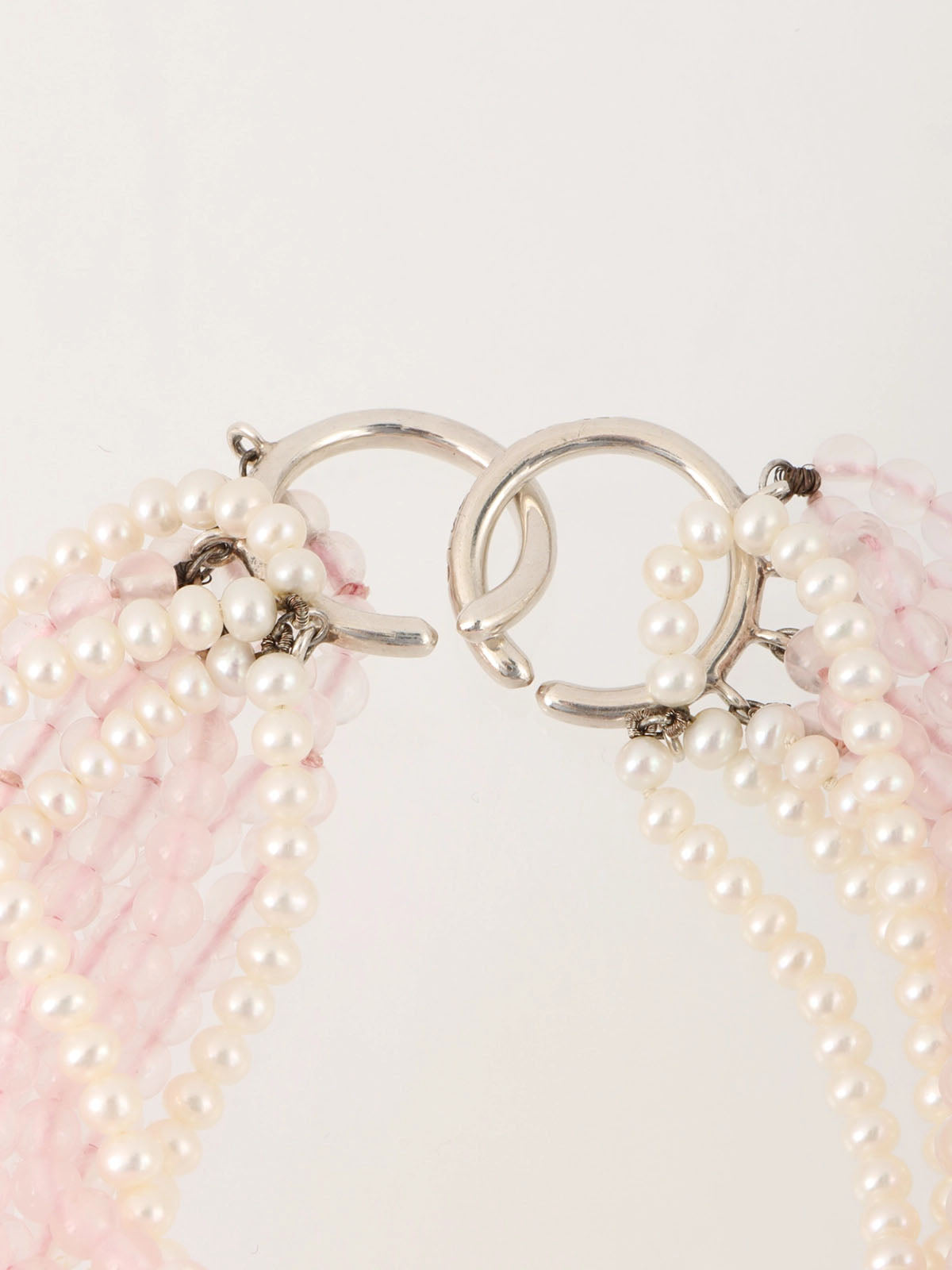 Torsade Bracelet Silver/White/Baby Pink