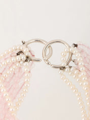 Torsade Bracelet Silver/White/Baby Pink