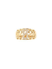 18K Gold Diamond Design Cutout Ring