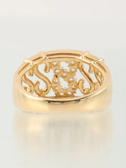 18K Gold Diamond Design Cutout Ring