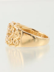 18K Gold Diamond Design Cutout Ring
