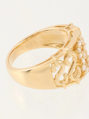 18K Gold Diamond Design Cutout Ring