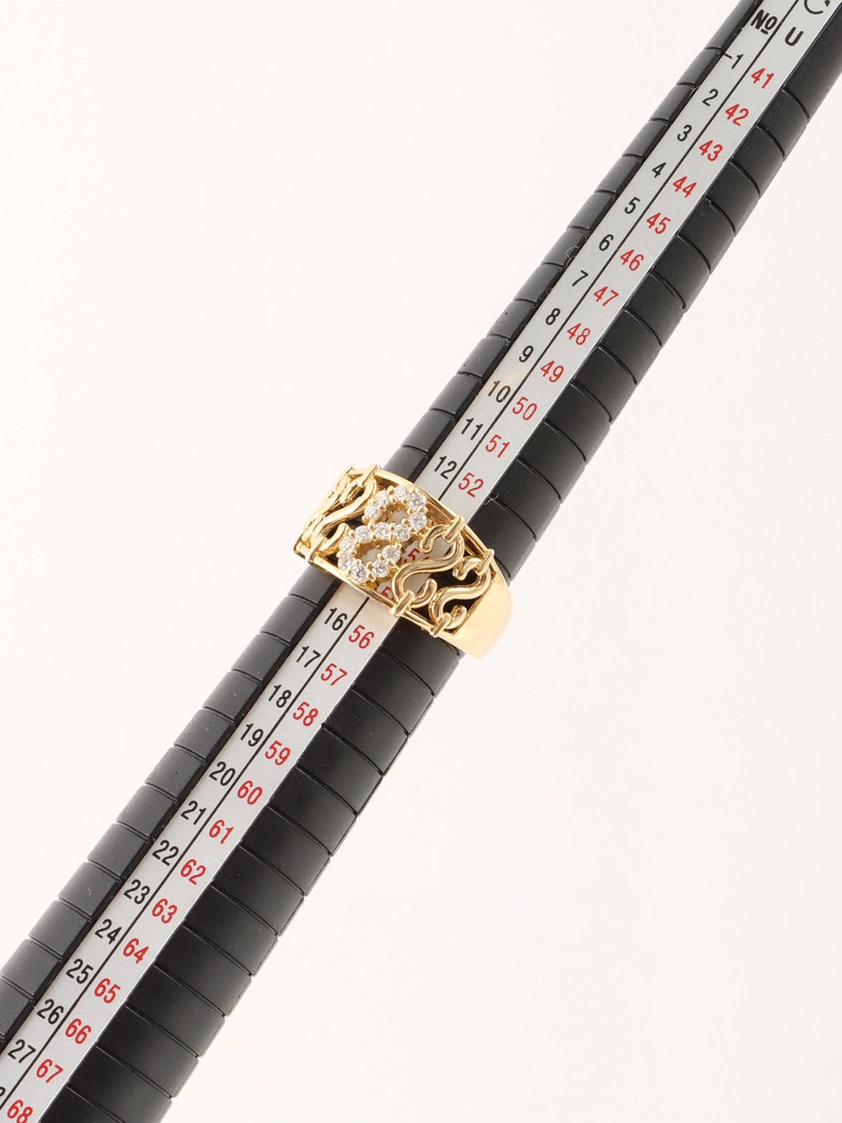 18K Gold Diamond Design Cutout Ring