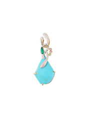 Yumiko Yamazaki 18K Howlite Multi-Stone Pendant Top in Gold/Silver/Multi