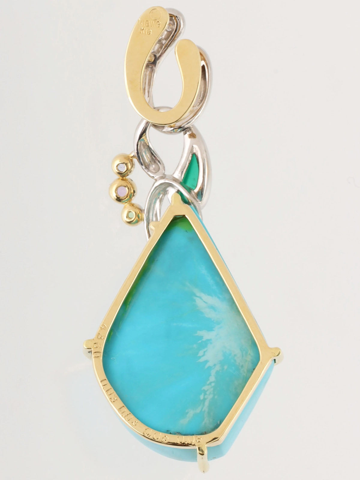 Yumiko Yamazaki 18K Howlite Multi-Stone Pendant Top in Gold/Silver/Multi