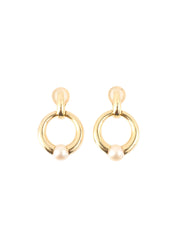 18Kペルラピアス　ホワイト／ゴールド