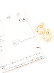 18Kペルラピアス　ホワイト／ゴールド