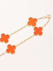 18K Vintage Alhambra 20 Motif Necklace in Orange/Gold