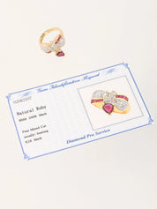 18Kダイヤモンドルビーデザインモチーフリング ゴールド/ピンク