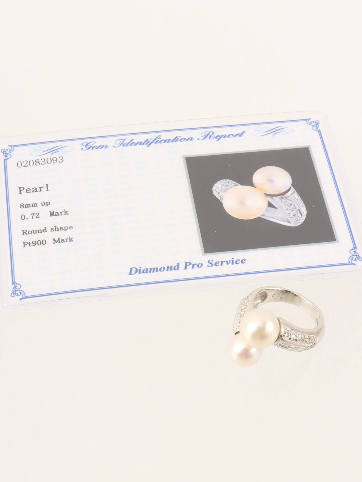 プラチナダイヤモンドパールリング シルバー/ホワイト