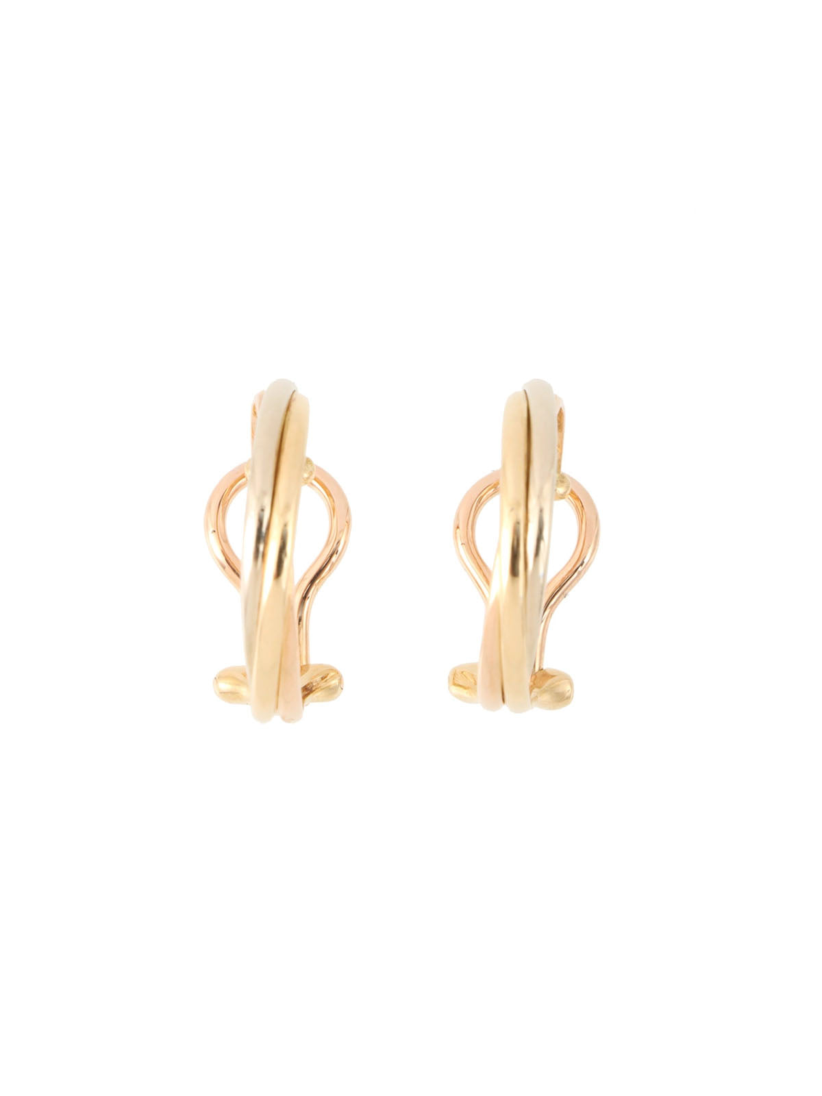 18K Trinity earrings in white gold, yellow gold, or pink gold