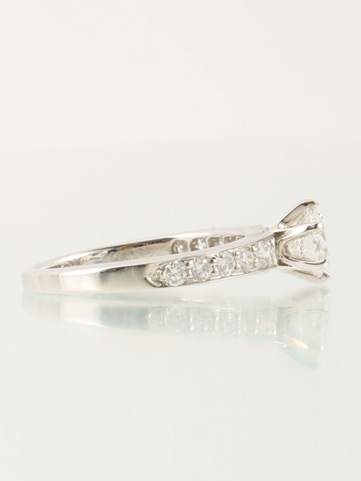 Platinum Diamond Solitaire Ring in Silver