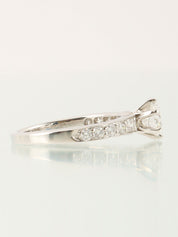Platinum Diamond Solitaire Ring in Silver