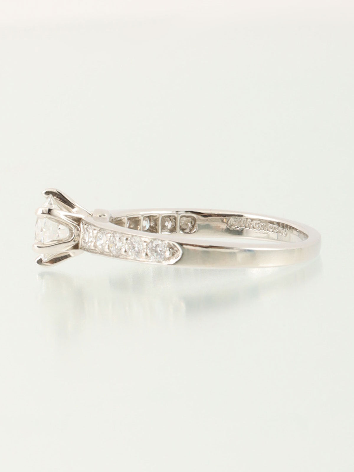 Platinum Diamond Solitaire Ring in Silver