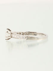 Platinum Diamond Solitaire Ring in Silver