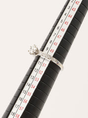 Platinum Diamond Solitaire Ring in Silver