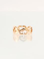 18K Rose Gold Diamond C Heart Ring