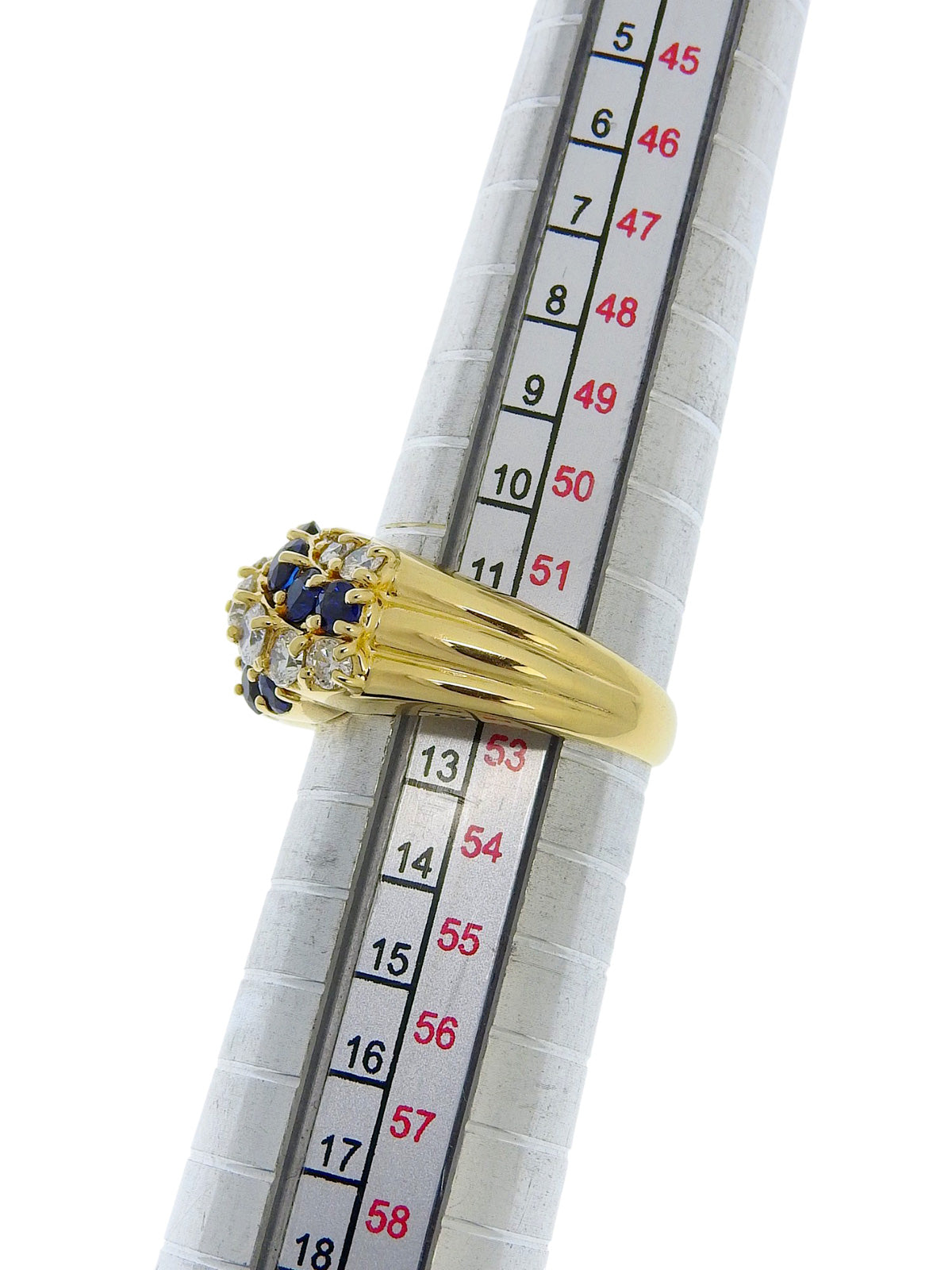 18Kサファイヤダイヤモンドデザインリング ゴールド/ブルー