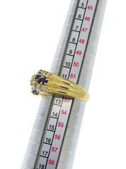 18Kサファイヤダイヤモンドデザインリング ゴールド/ブルー