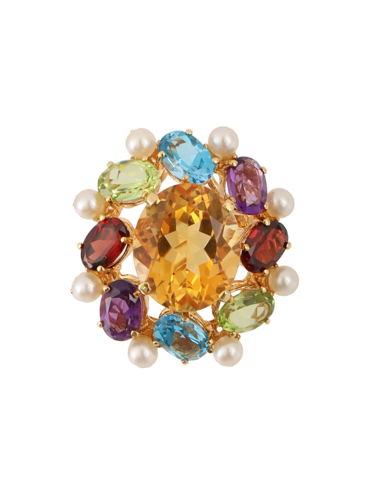 18Kシトリンマルチブローチ ゴールド/マルチ