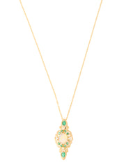 18K Gold Opal Design Necklace