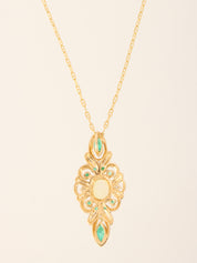 18K Gold Opal Design Necklace
