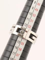 18K Diamond G Logo Ring in Silver