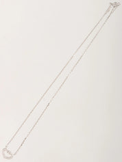 18K Diamond C Heart Necklace in Silver