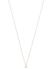 Platinum Diamond Solitaire Necklace in Silver