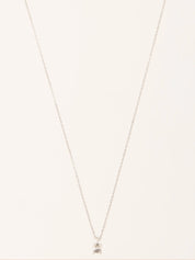 Platinum Diamond Solitaire Necklace in Silver