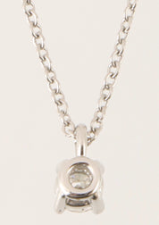 プラチナダイヤモンドソリティアネックレス シルバー