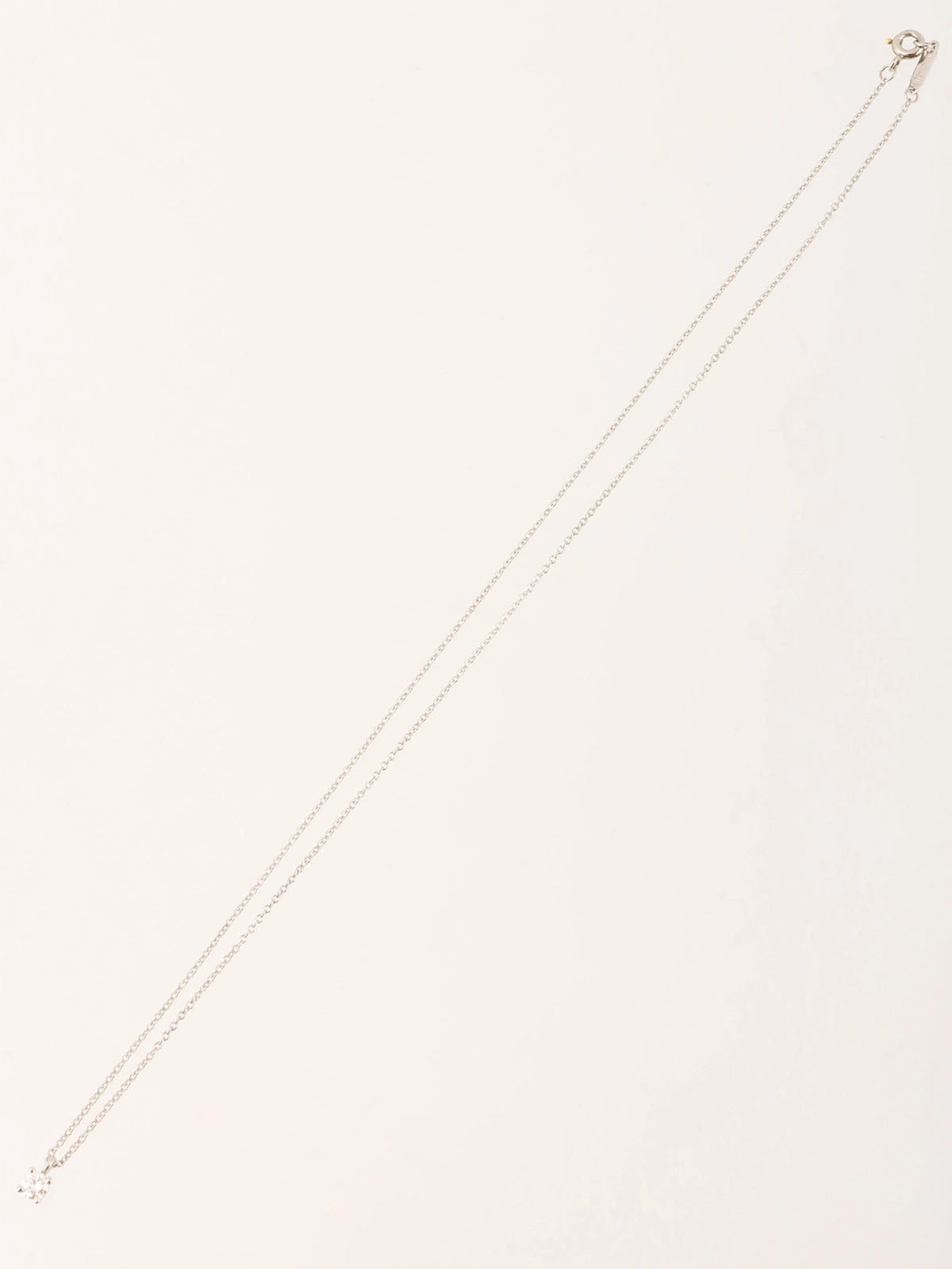 Platinum Diamond Solitaire Necklace in Silver