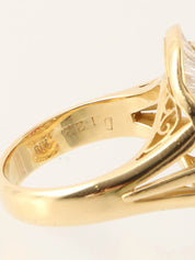 18Kダイヤモンドルビーオーバルデザインリング ゴールド/チェリーレッド