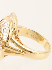 18Kダイヤモンドルビーオーバルデザインリング ゴールド/チェリーレッド