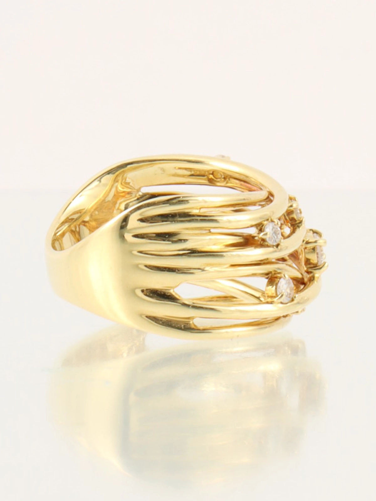 18Kダイヤモンドデザインリング ゴールド