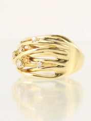 18Kダイヤモンドデザインリング ゴールド