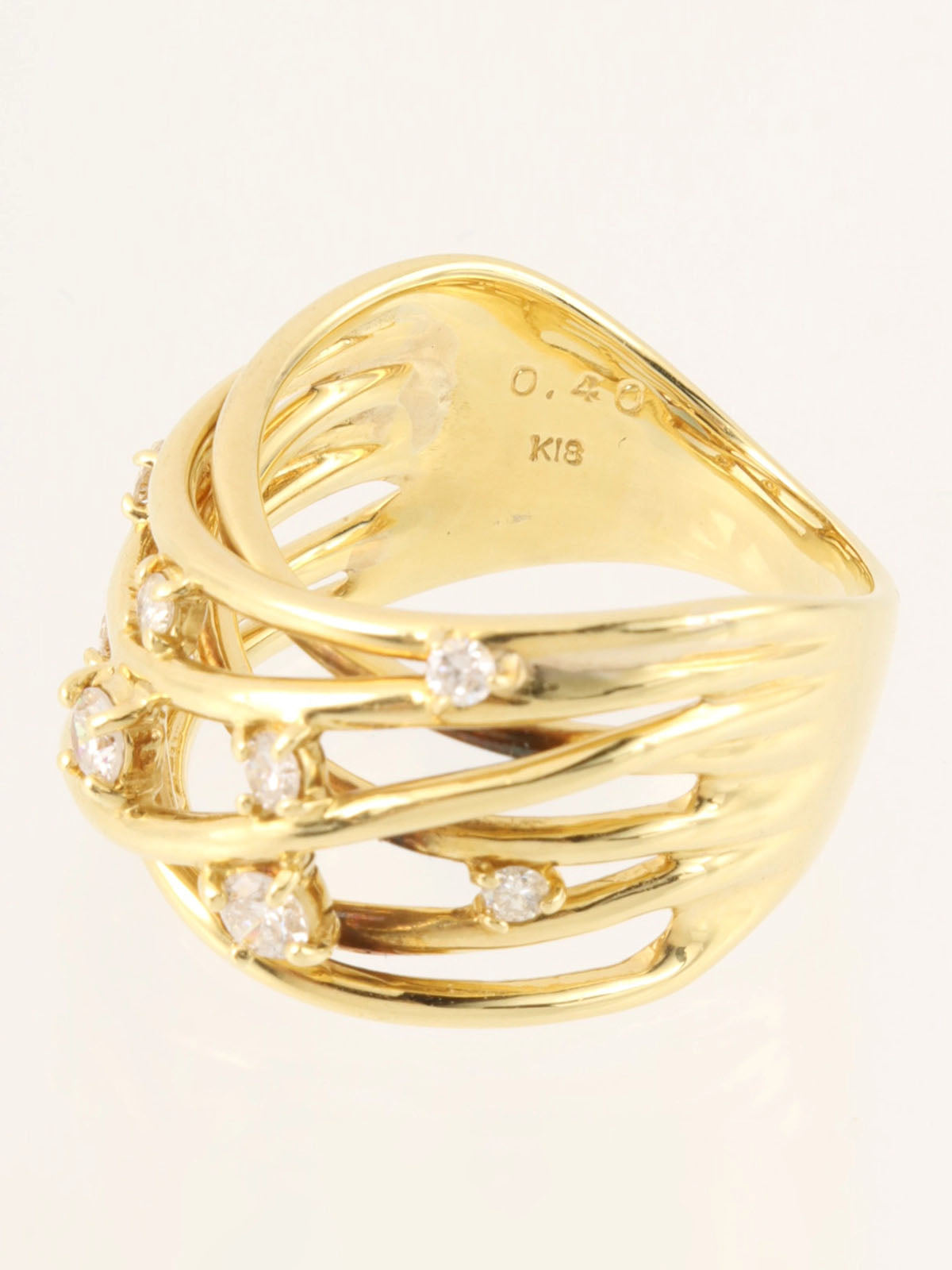 18Kダイヤモンドデザインリング ゴールド