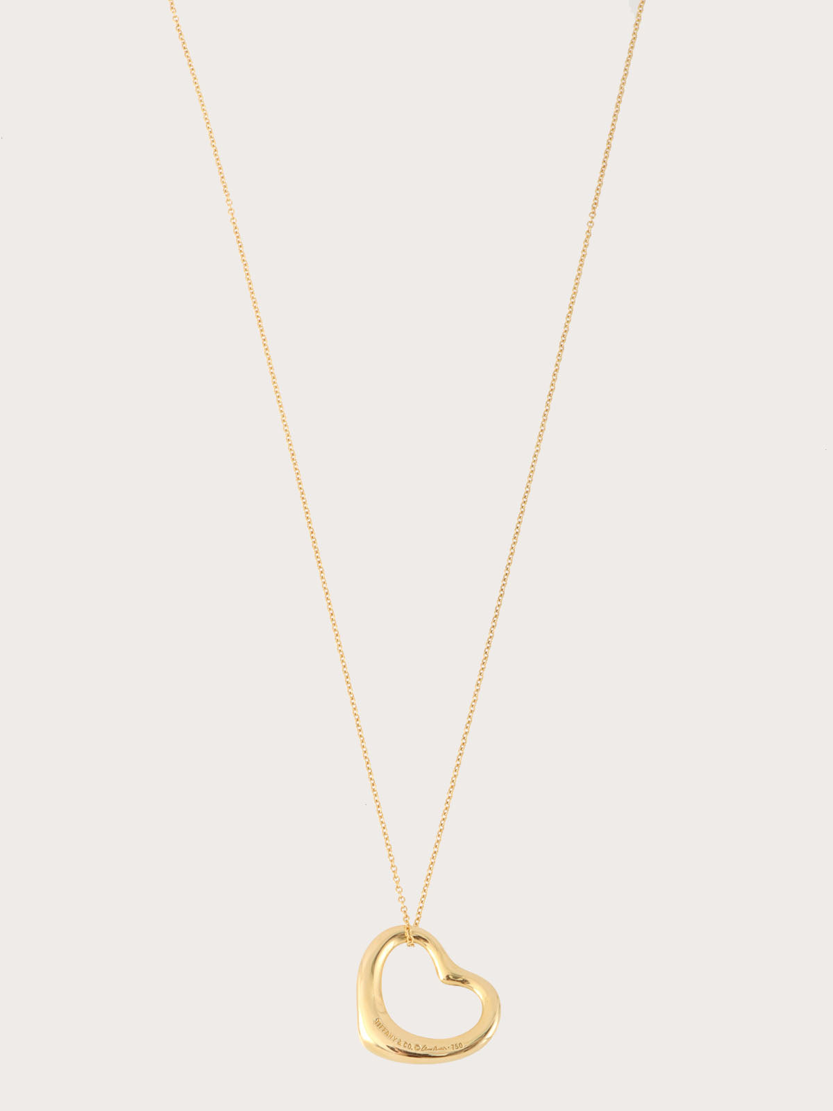 18K Gold Open Heart Necklace