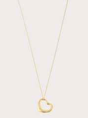 18K Gold Open Heart Necklace