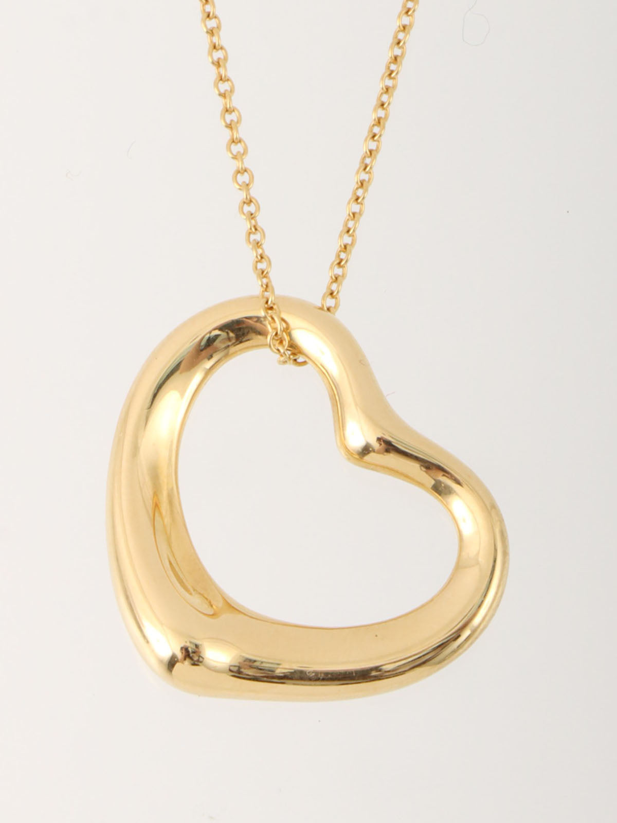 18K Gold Open Heart Necklace