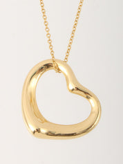 18K Gold Open Heart Necklace